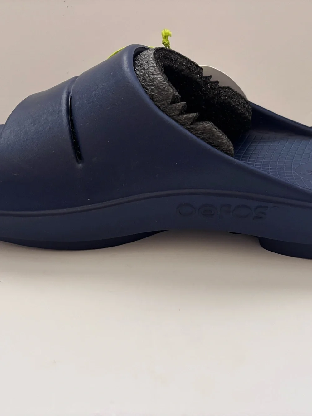 OOFOS Navy Blue Recovery Slide Sandals